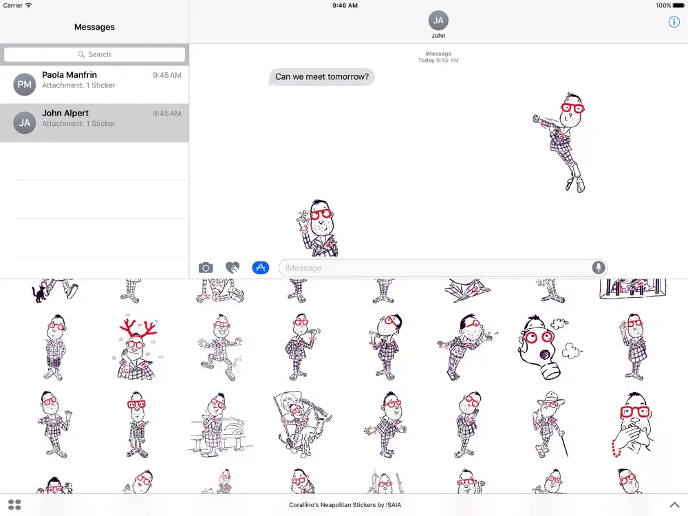 ภาพหน้าจอของ Corallino’s Neapolitan Stickers by ISAIA iPad 