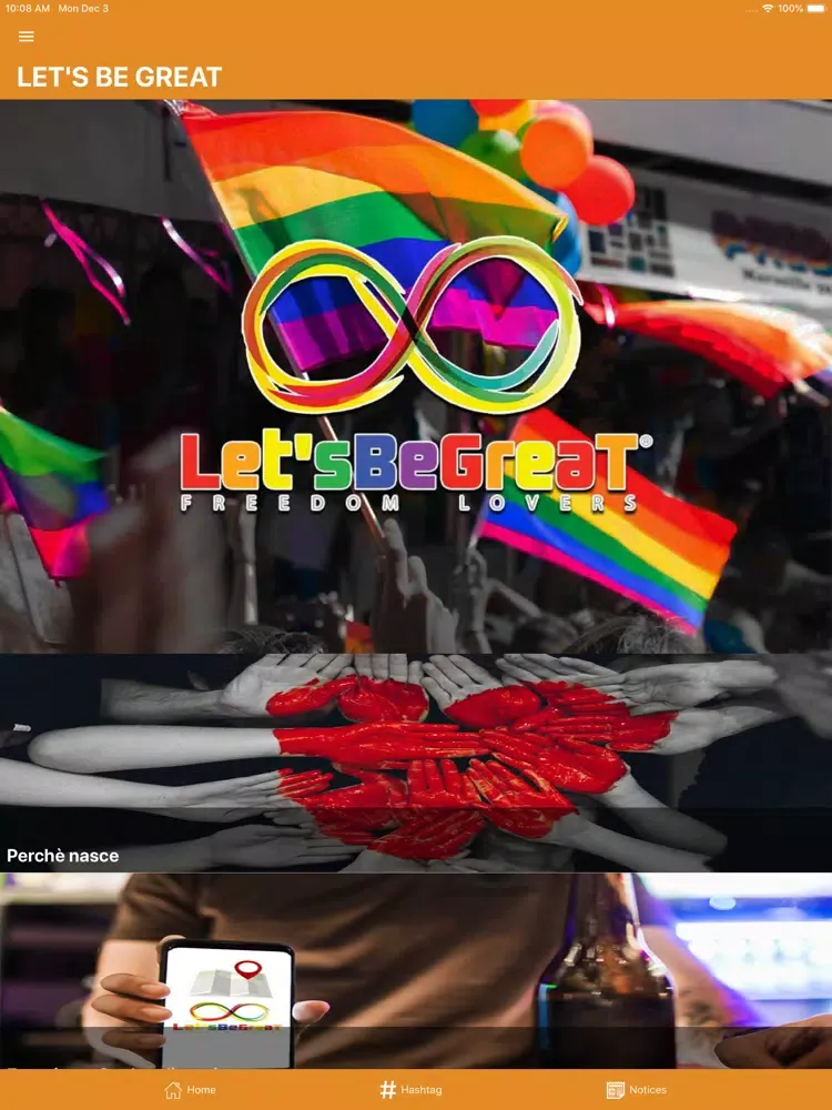 Tangkapan skrin LET'S BE GREAT Community LGBT iPad 