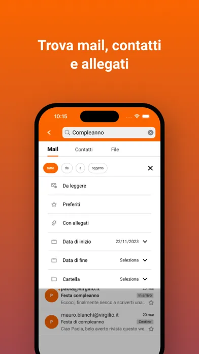 Capturas de pantalla de Virgilio Mail - Email App