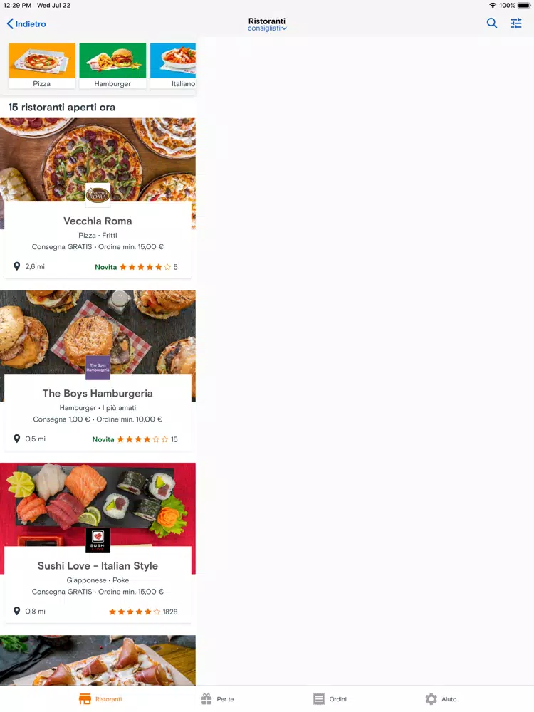 Just Eat ITA Cibo a Domicilio iPad  سکرین شاٹس