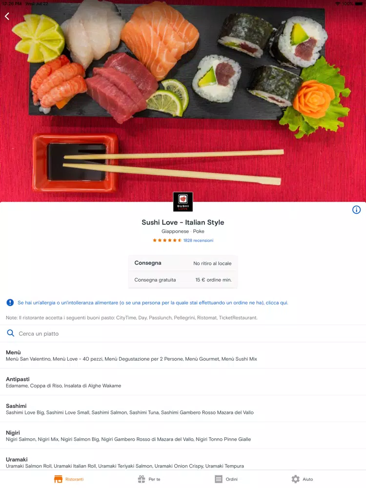 Just Eat ITA Cibo a Domicilio iPad  سکرین شاٹس