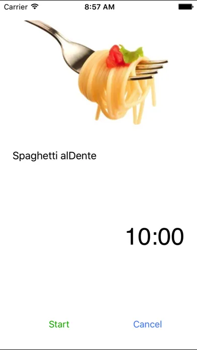 Capturas de tela do alDente (cooking timer)
