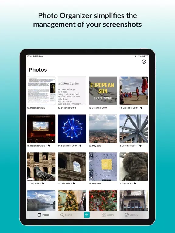 Capturas de tela do Photo Organizer and Manager iPad 
