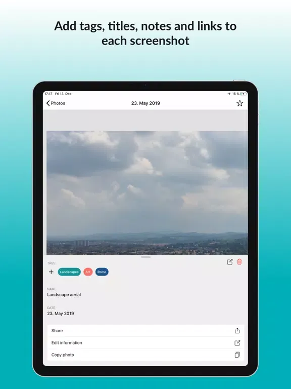 Capturas de tela do Photo Organizer and Manager iPad 
