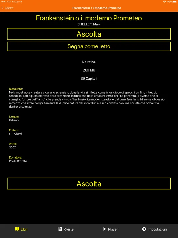 Libro Parlato CILP App iPad 应用截图
