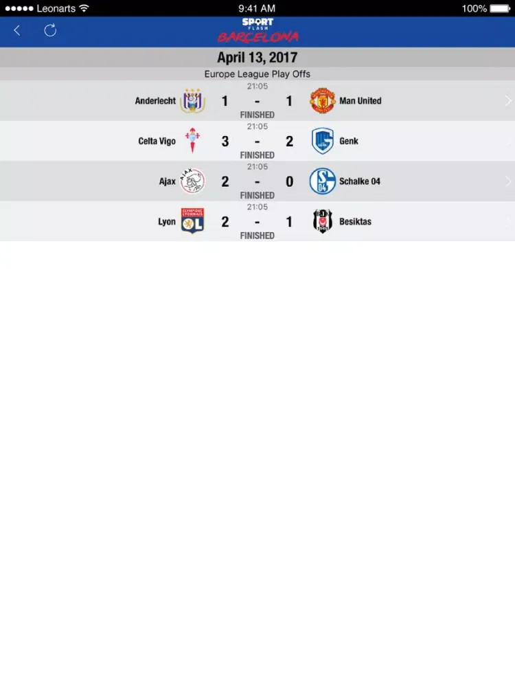 SportFlash Barcelona iPad  Screenshots