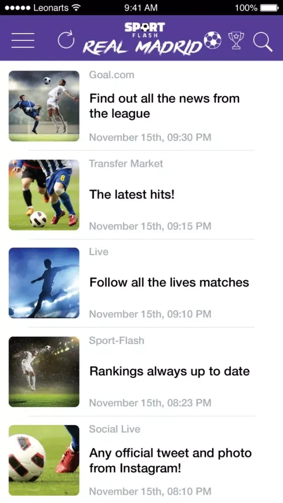 Tangkapan layar SportFlash Real Madrid