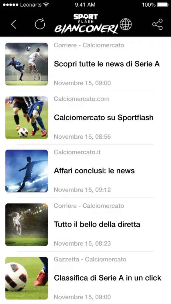 Capturas de pantalla de SportFlash Bianconeri