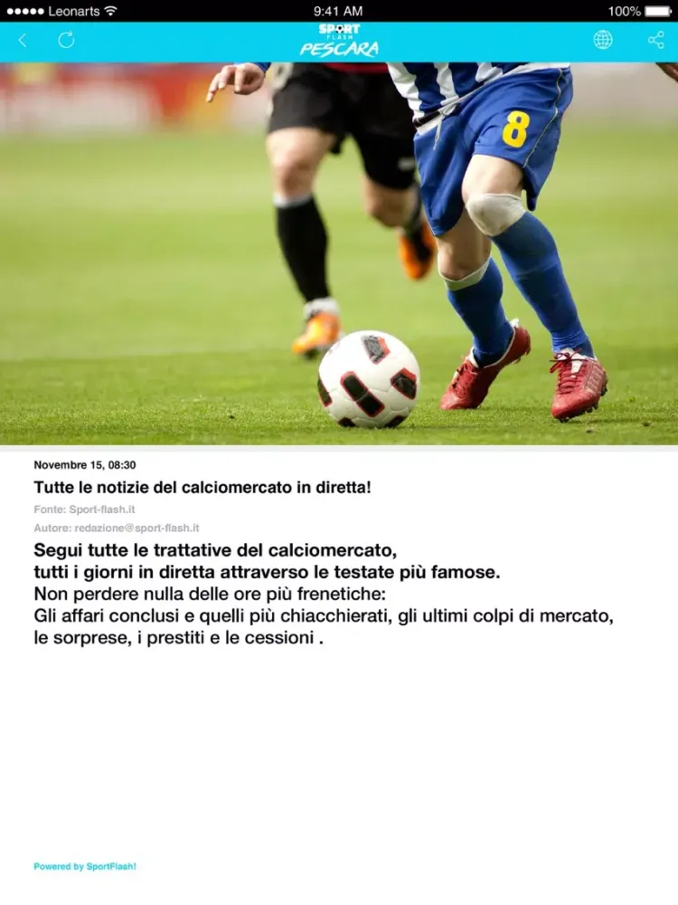 SportFlash Pescara iPad  스크린샷
