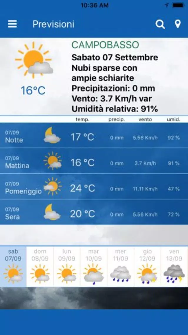Tangkapan skrin Meteo in Molise
