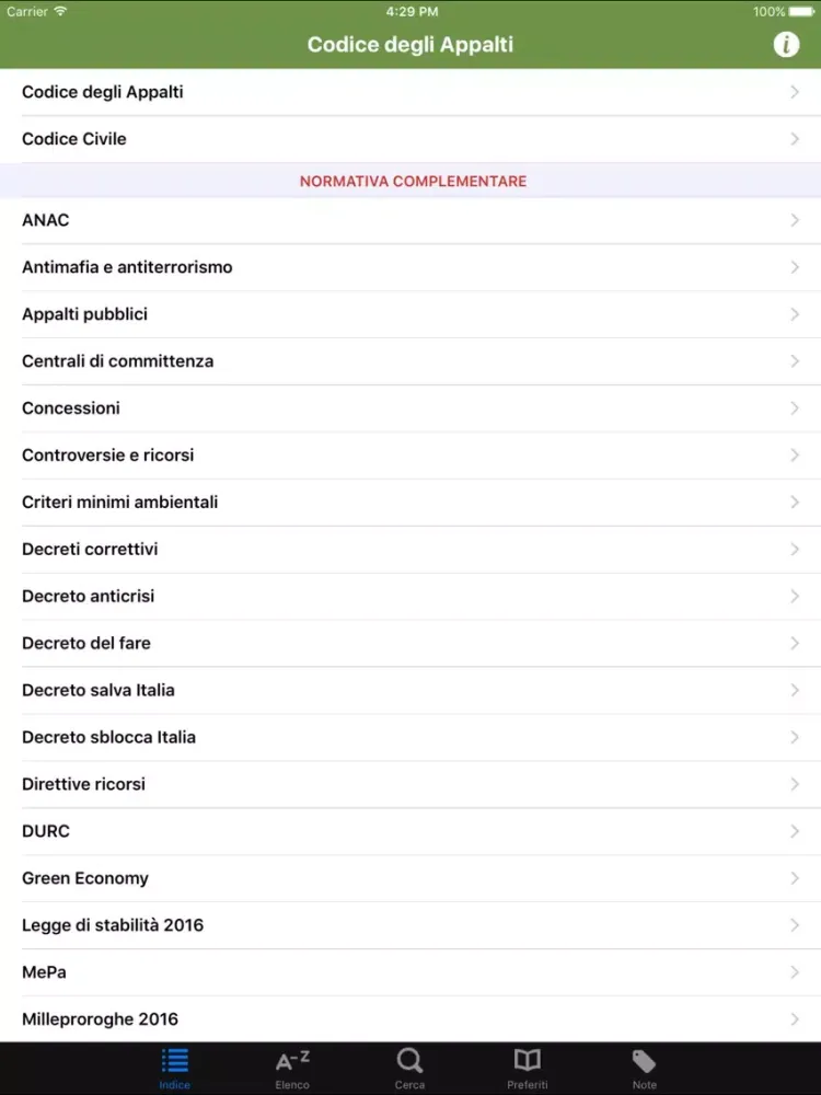 Codice degli Appalti iPad  Screenshots