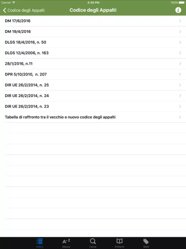 Codice degli Appalti iPad  Screenshots