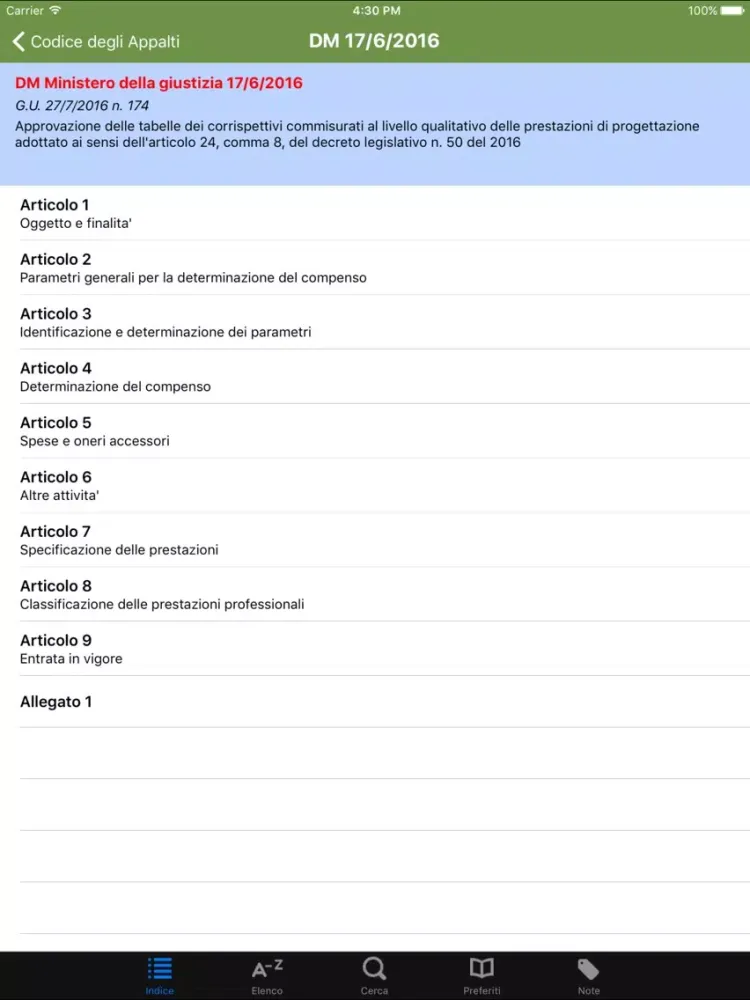 Codice degli Appalti iPad  Screenshots