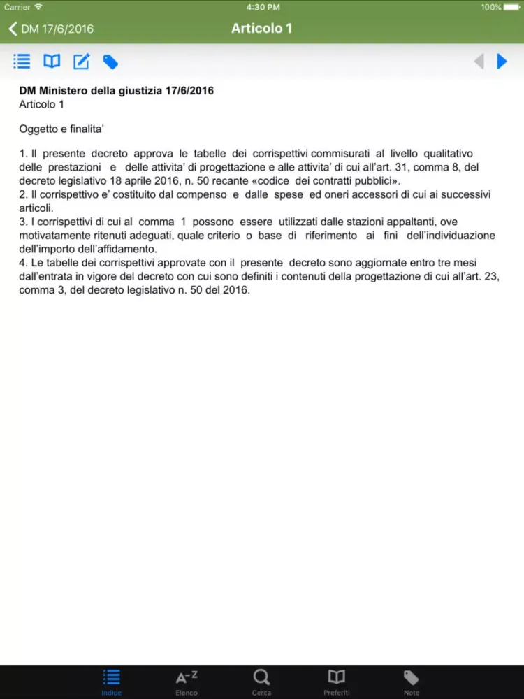 Codice degli Appalti iPad  Screenshots