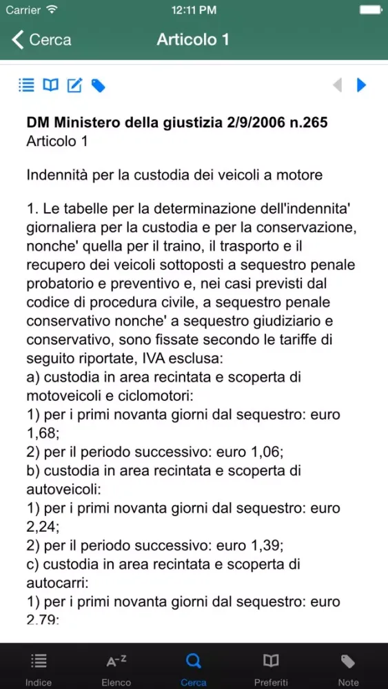 Screenshot di Codice Penale ME