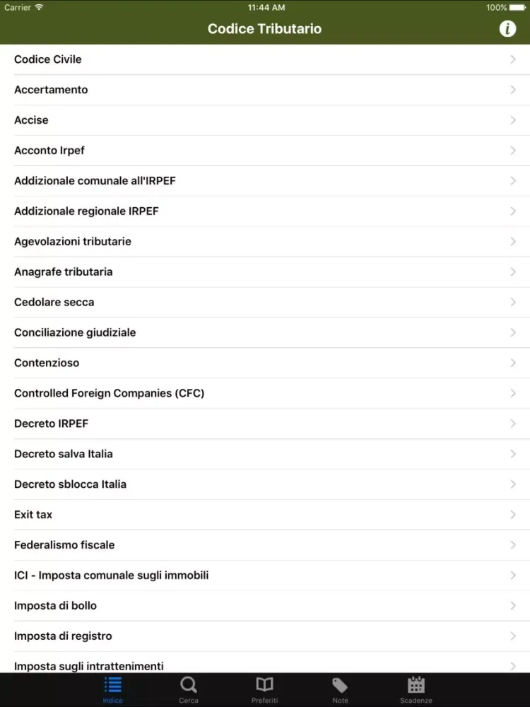 Codice Tributario iPad  Screenshots