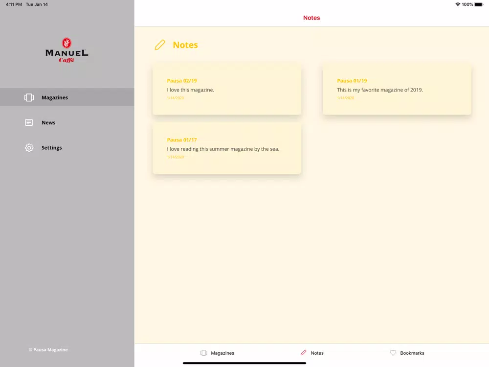 Pausa Magazine iPad  Ekran Görüntüleri