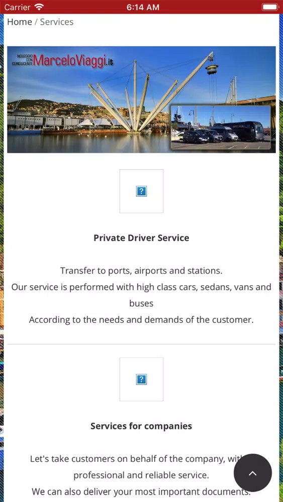 Tangkapan skrin Marcelo Viaggi Taxi Privato Ge