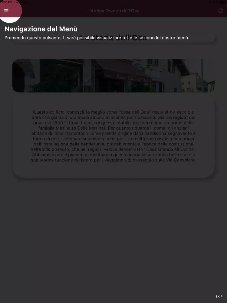 Antica Osteria dell'Oca iPad 應用截圖