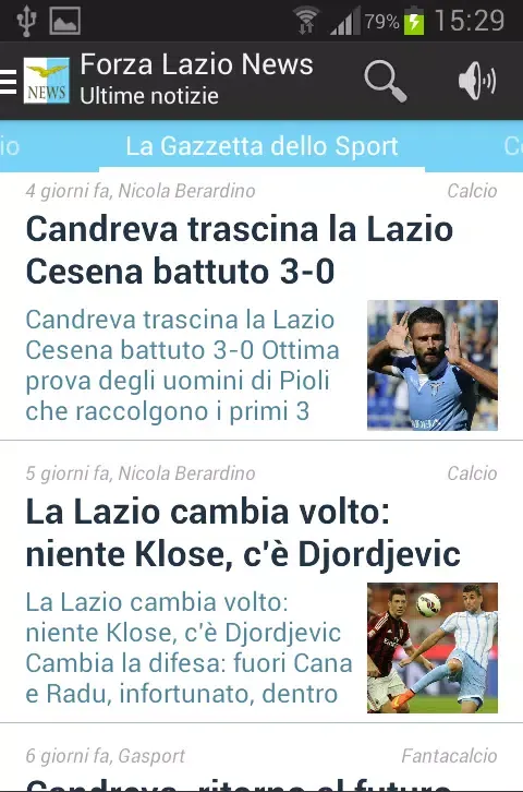 Forza Lazio News سکرین شاٹس