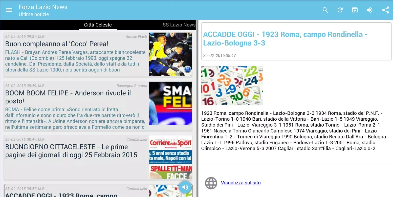 Forza Lazio News سکرین شاٹس