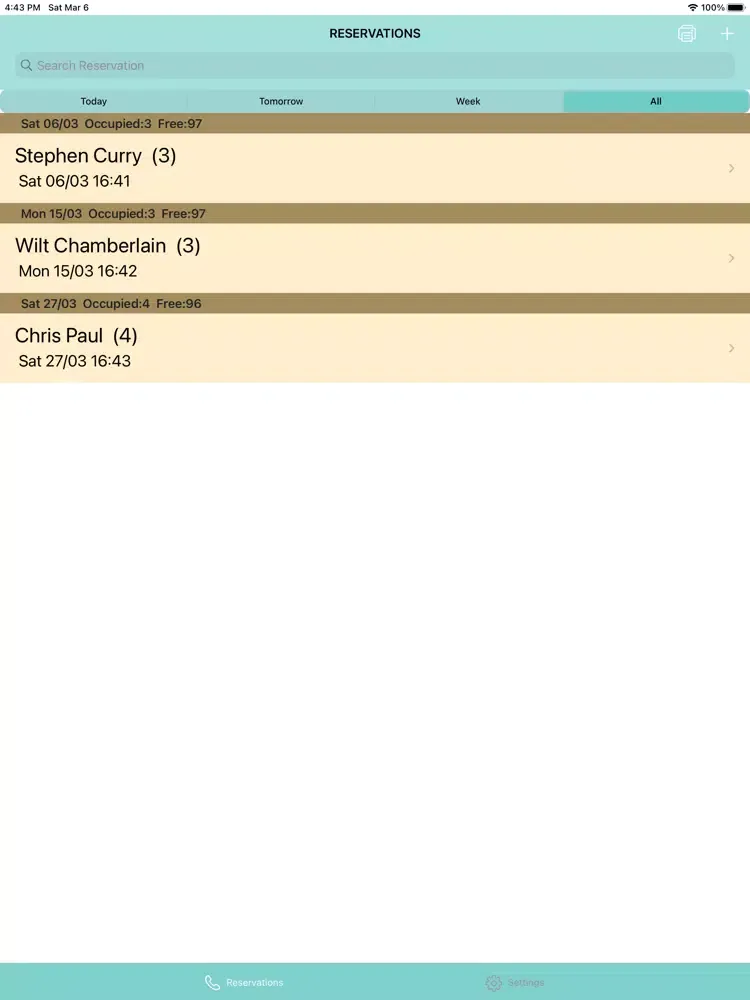 Screenshot di Reservation App iPad 