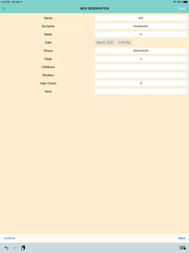 Screenshot di Reservation App iPad 