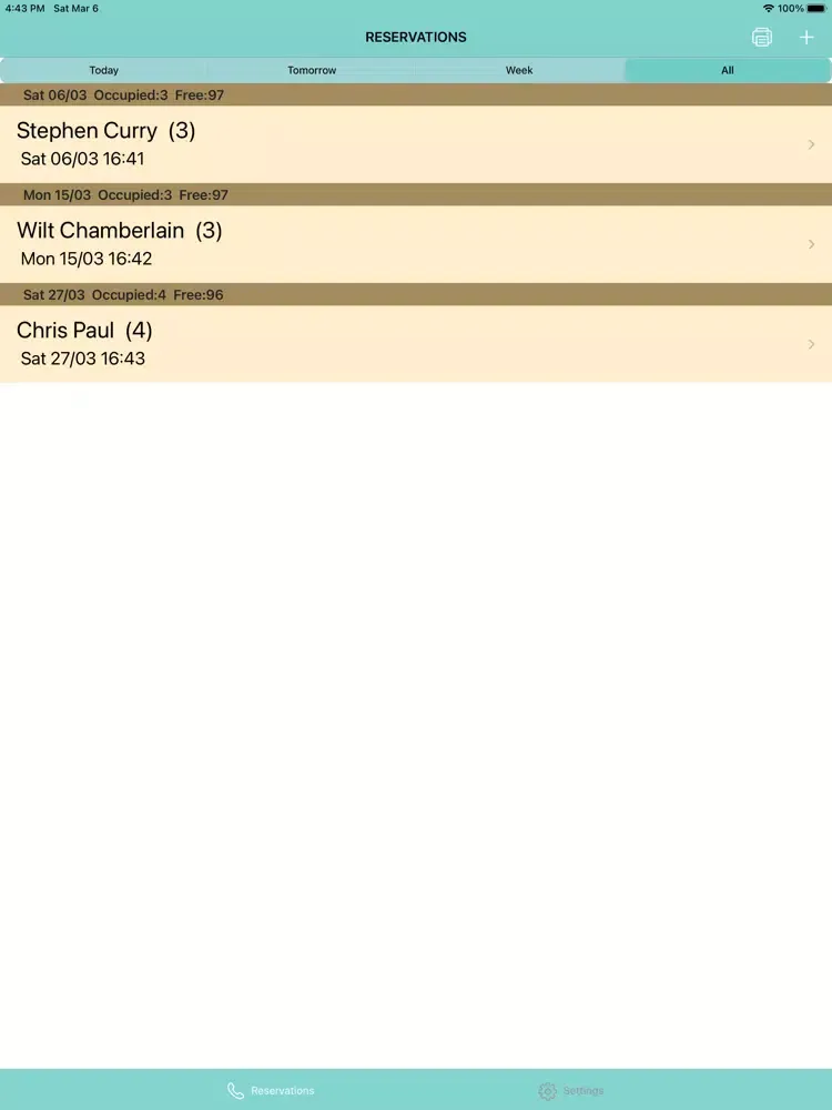 Screenshot di Reservation App iPad 