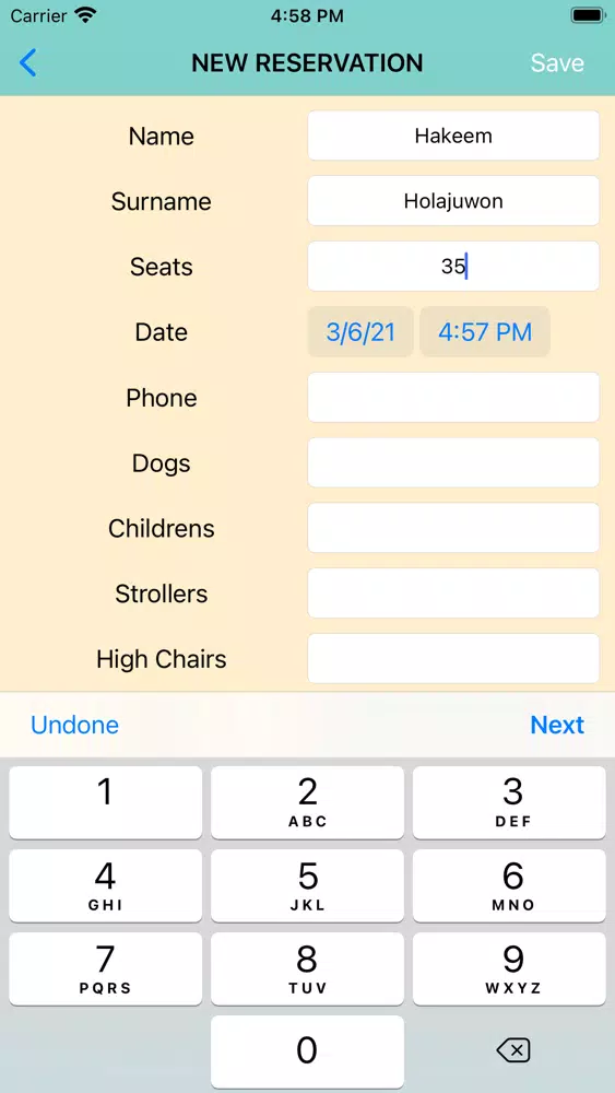 Reservation App应用截图