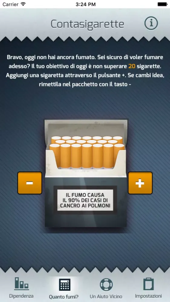 Screenshot di Quanto fumi?