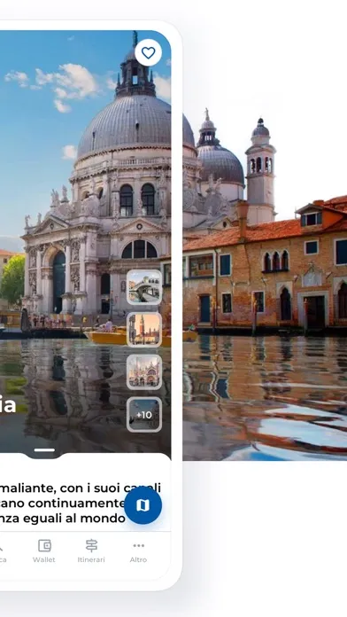 Capturas de tela do Italia.it -Travelling in Italy