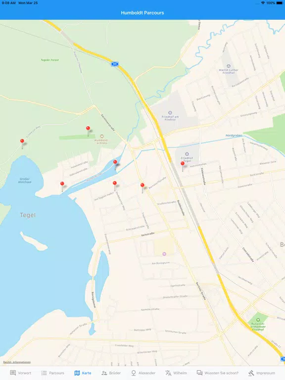 Tangkapan skrin Humboldt-Parcours iPad 