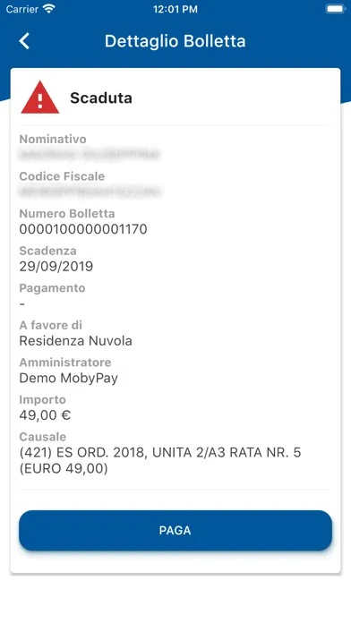 Capturas de tela do MobyPay eBilling