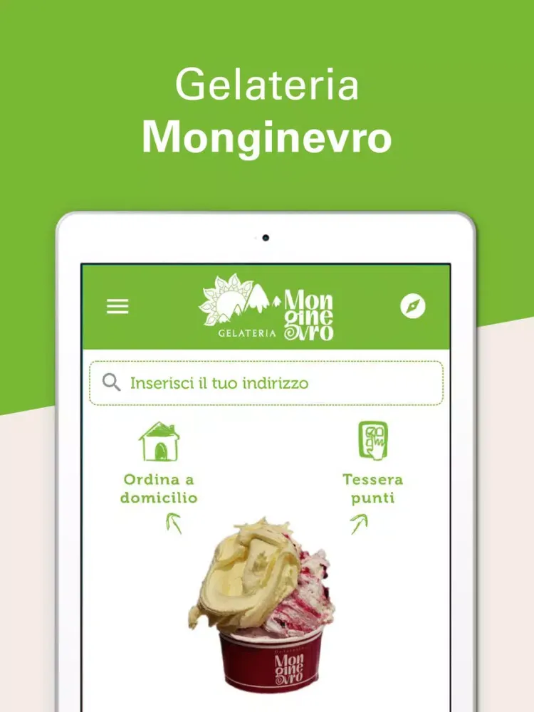 Tangkapan skrin Monginevro Gelateria iPad 