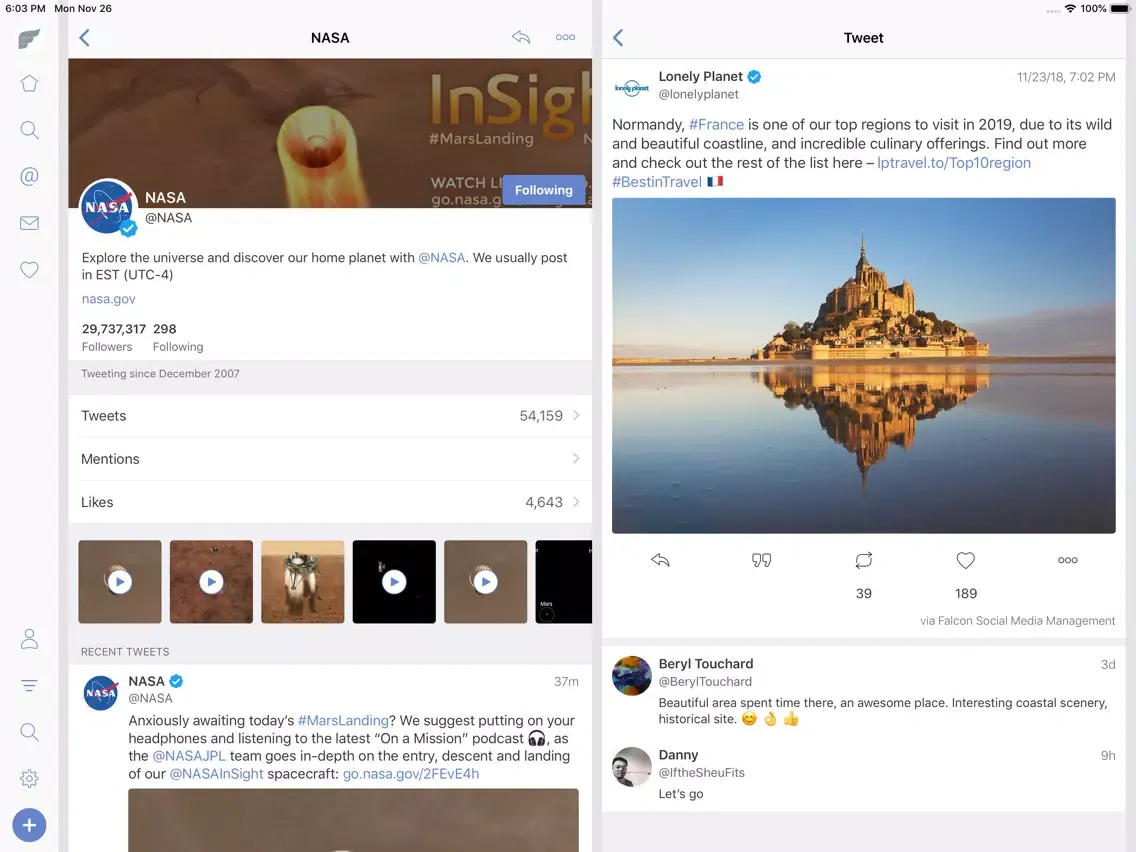Ảnh chụp màn hình của Fenix for Twitter iPad 