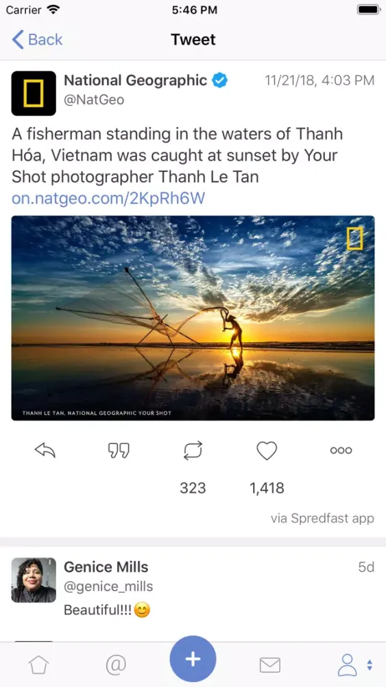 Ảnh chụp màn hình của Fenix for Twitter
