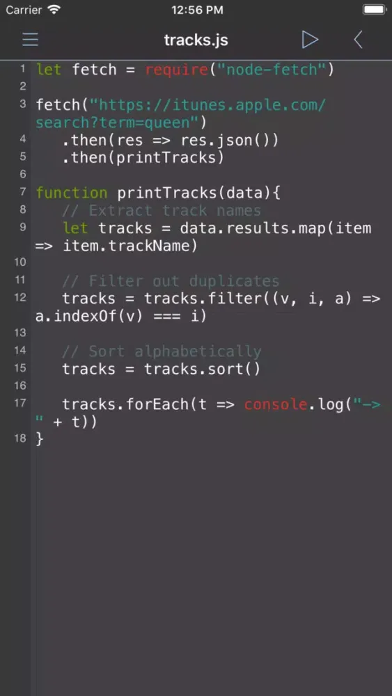 Tangkapan layar Rescript