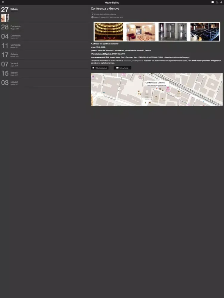 Ảnh chụp màn hình của Mauro Biglino Official App iPad 