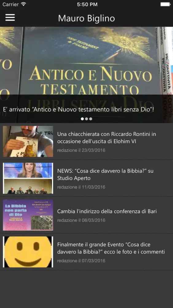 Ảnh chụp màn hình của Mauro Biglino Official App