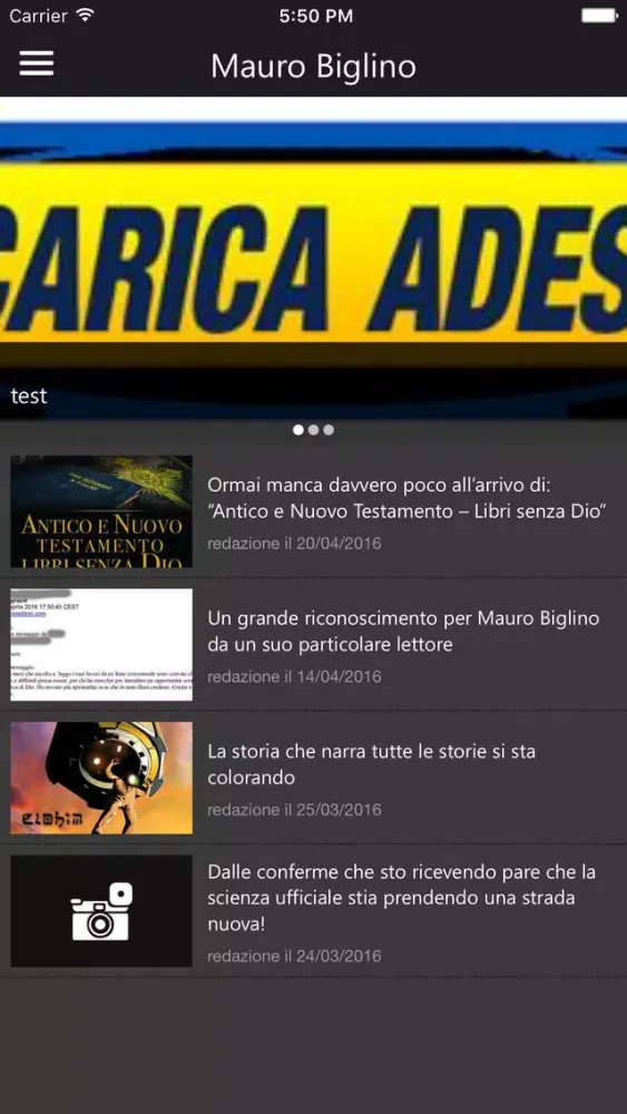 Ảnh chụp màn hình của Mauro Biglino Official App