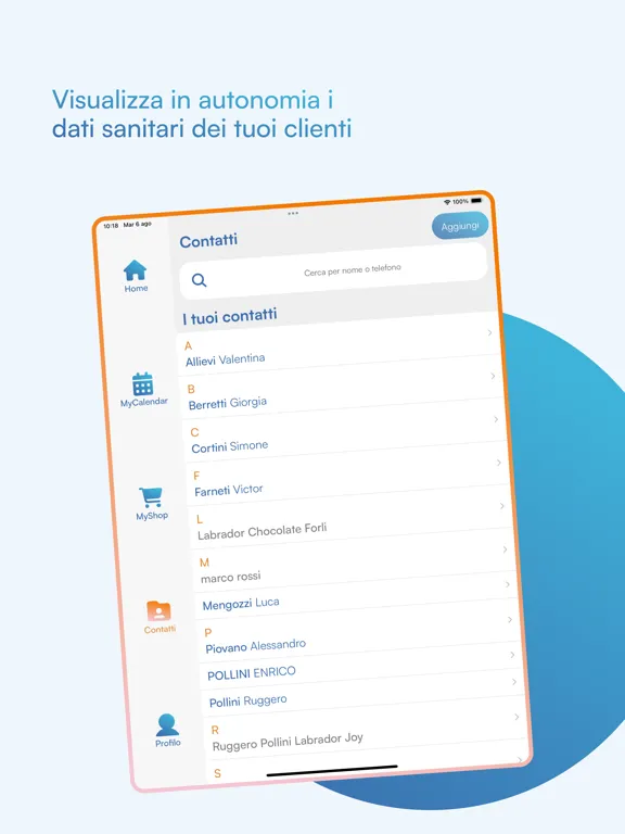 Ảnh chụp màn hình của MyVet Business iPad 