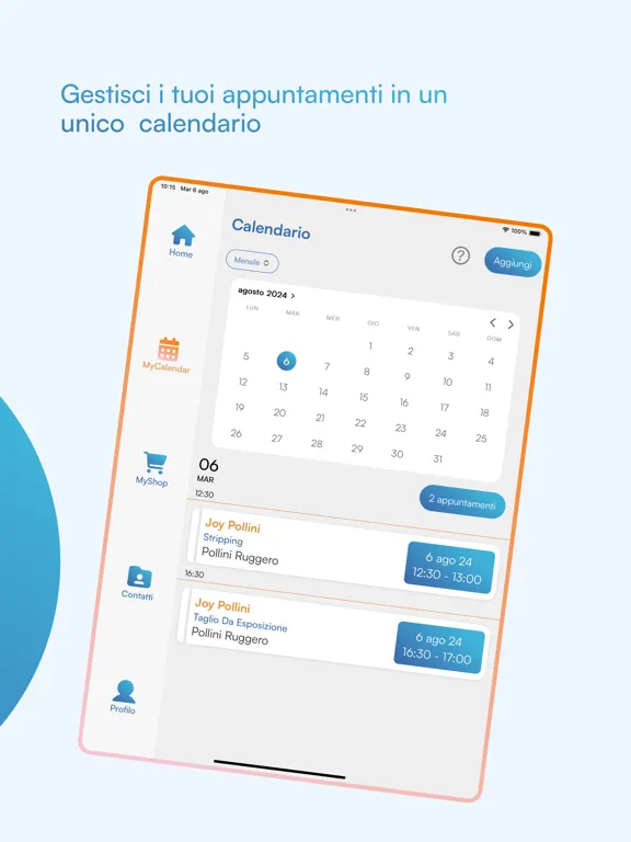 Ảnh chụp màn hình của MyVet Business iPad 