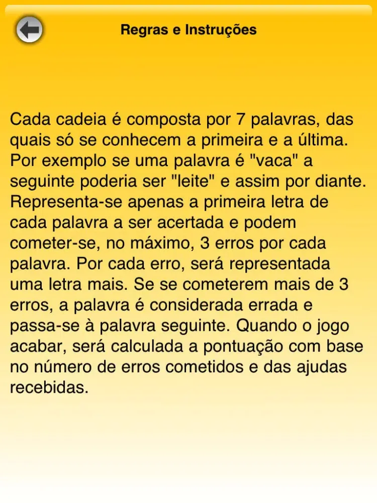 Tangkapan layar Palavras em Cadeias Lite iPad 