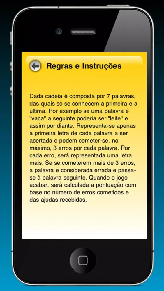 Tangkapan layar Palavras em Cadeias Lite