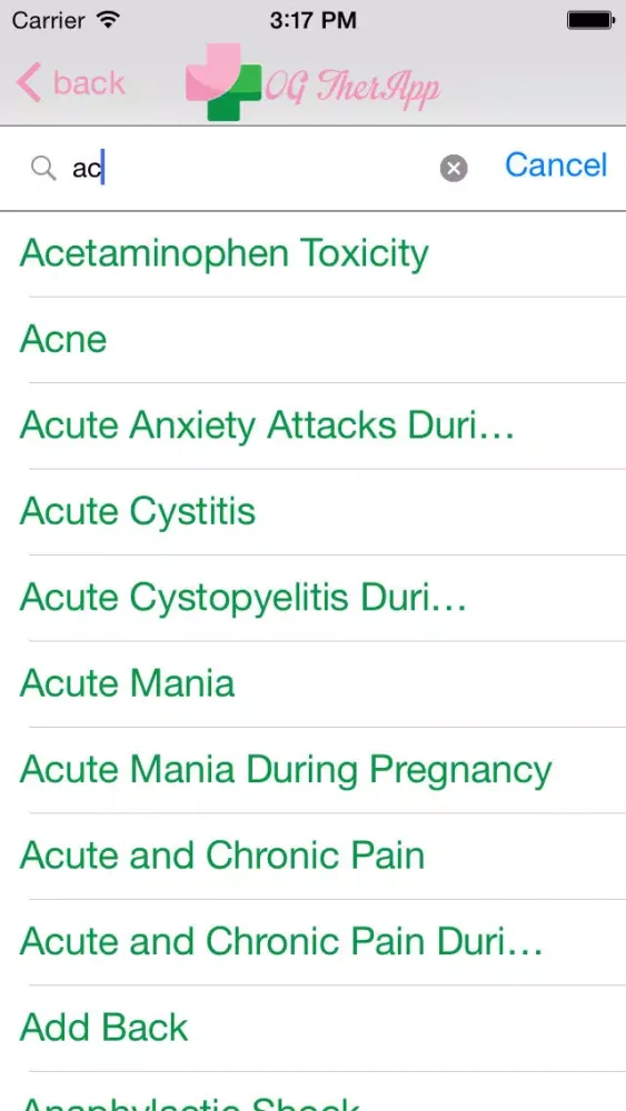 OGTherApp - Obstetrics & Gynecology Medical Therapy Screenshots