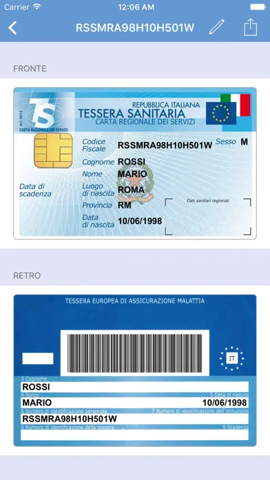 ภาพหน้าจอของ iTesserino - Tessera sanitaria