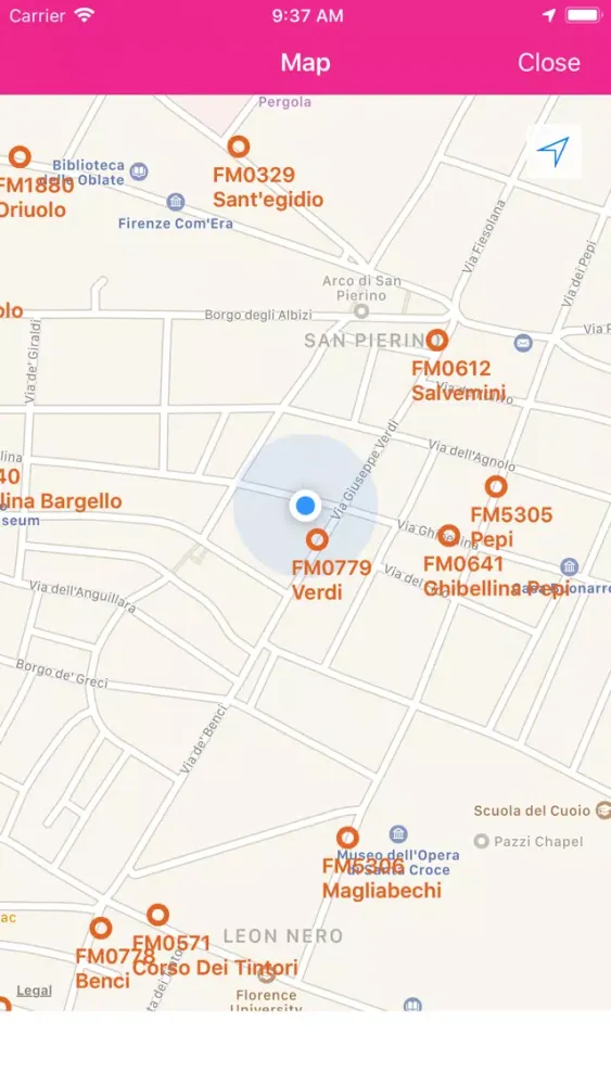 Tangkapan skrin Bus Firenze