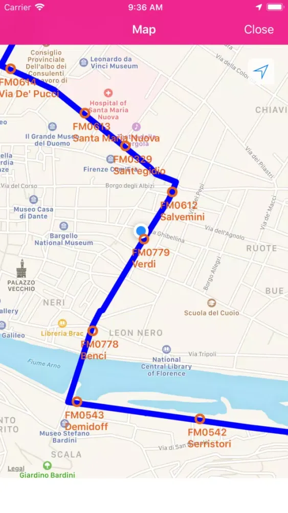 Tangkapan skrin Bus Firenze