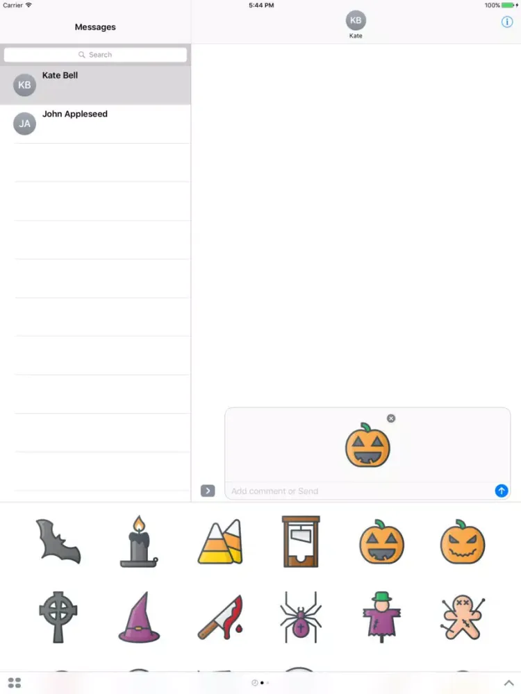 ภาพหน้าจอของ Moo Halloween Stickers iPad 
