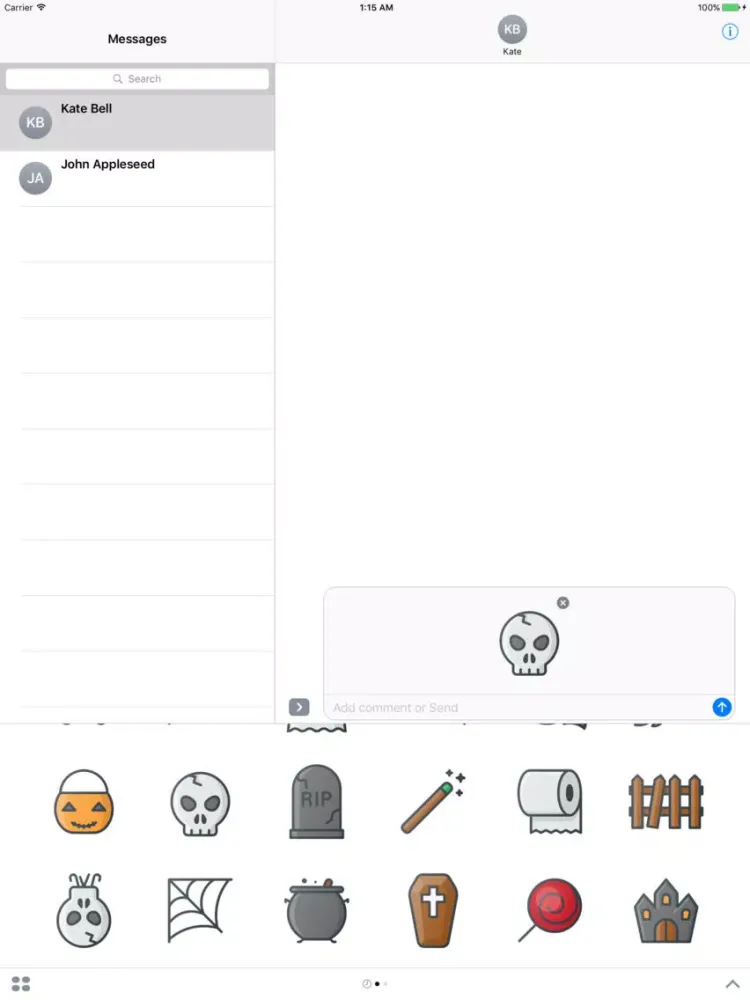 ภาพหน้าจอของ Moo Halloween Stickers iPad 